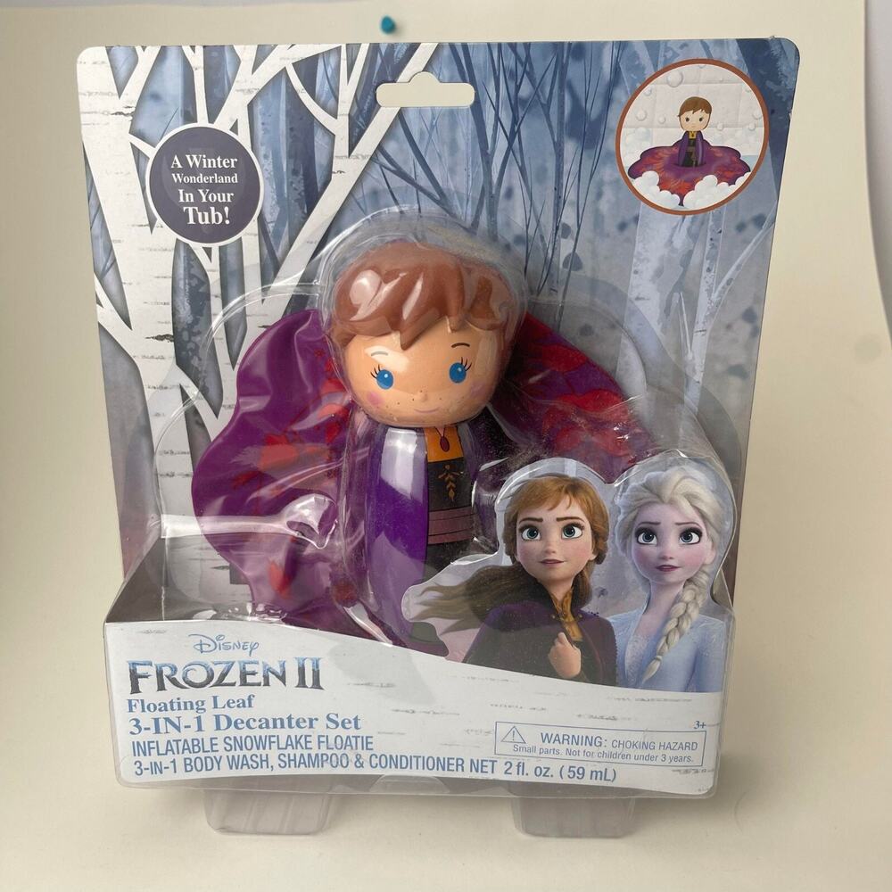 Disney Frozen II Floating Leaf 3-in-1 Body Wash Shampoo Decanter Set, 2floz ANNA